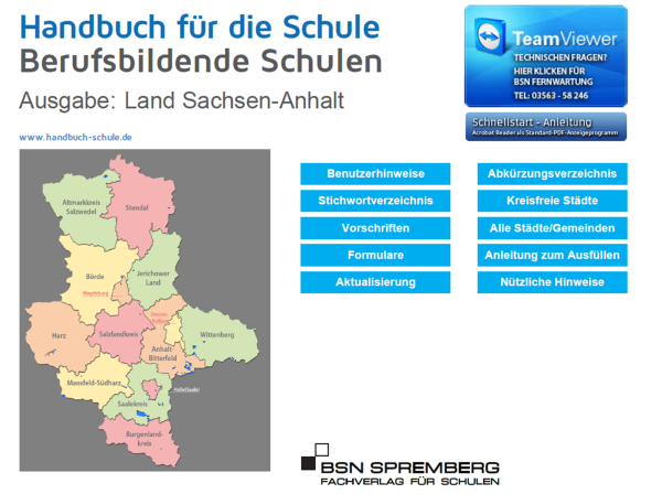 Handbuch für Berufsschulen Sachsen-Anhalt – Aktuelles Schulrecht, Vorschriften & 600 rechtsgültige Vorlagen für Schulleitung, Lehrkräfte und Verwaltung (Ersteinrichtung, Aktualisierungen innerhalb des Schuljahres, Servicepauschale)