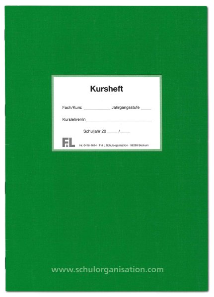 Kursheft Sek II, 2 Kurshalbjahre, grün