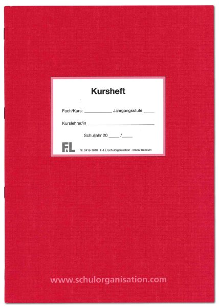 F&L Kursheft Sek II, 4 Kurshalbjahre, rot