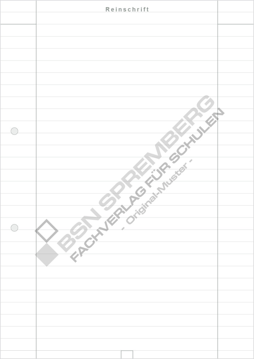 Prüfungspapier Einzelblatt A4 Reinschrift liniert Kanzleipapier - BSN
