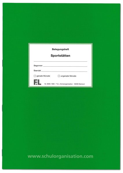 Sportstätten- Belegungsheft (F&L 9095-1990)