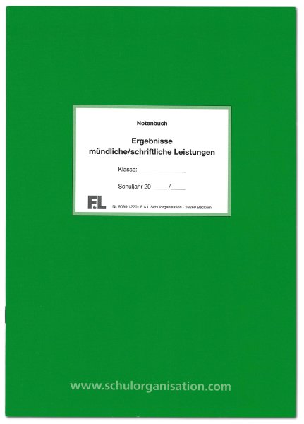 Notenbuch, Ergebnisse mündliche/schriftliche Leistungen (F&L 9095-1220)