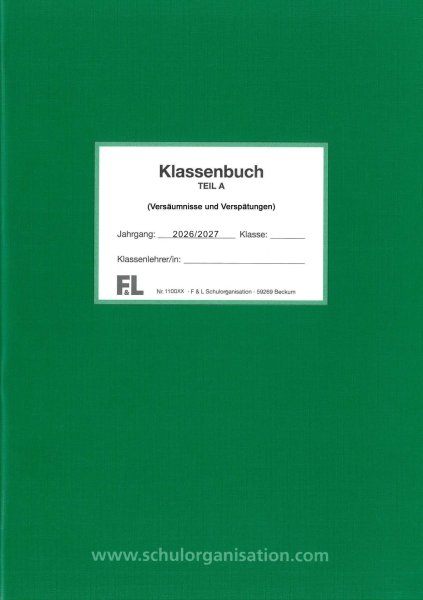 Versäumnislisten Klassenbuch Teil A 2026/2027