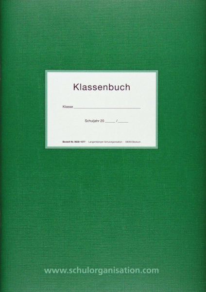Klassenbuch für Teilzeitunterricht