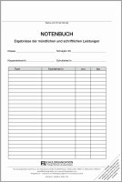Notenbuch, Ergebnisse mündliche/ schriftliche...