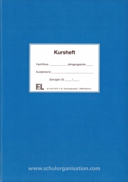 F&L Kursheft Sek II, 4 Kurshalbjahre, blau