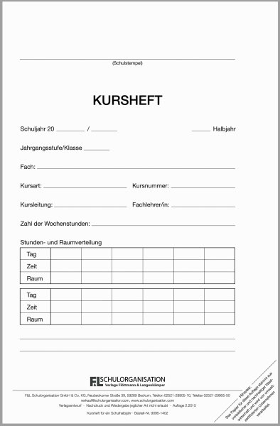 F&L Kursheft 1 Kurshalbjahr, blau