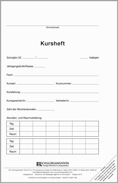 F&L Kursheft, 1 Kurshalbjahr, rot