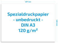 Spezial-Druckpapier unbedruckt, DIN A3, 120g/qm