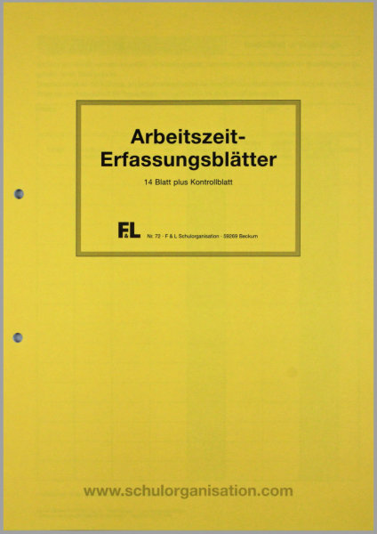 F&L Arbeitszeiterfassung mit Kontrollblatt
