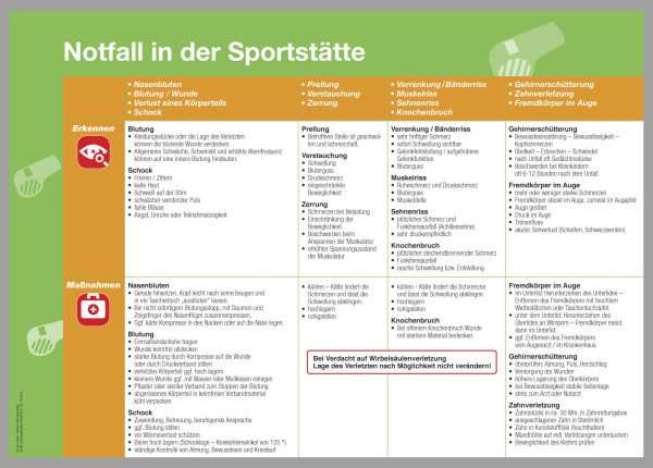 F&L Aushang - Notfall in der Sportstätte