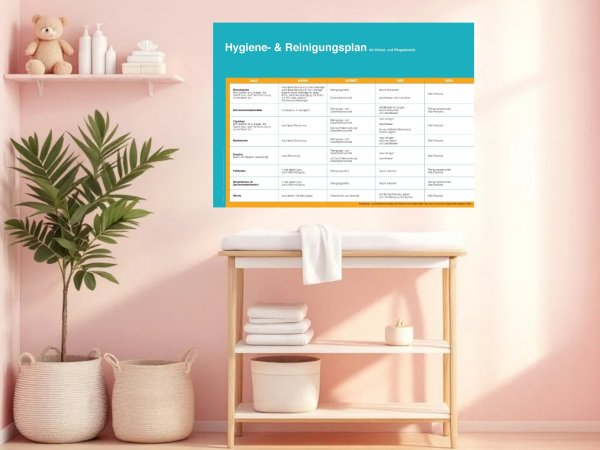F&L Aushang - Hygiene- und Reinigungsplan für Wickel- und Pflegebereich
