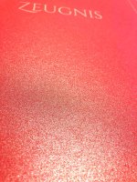 Premium Zeugnis-Überreichungsmappe rot metallic mit Silberdruck  - stilvoll und hochwertig 5er Set