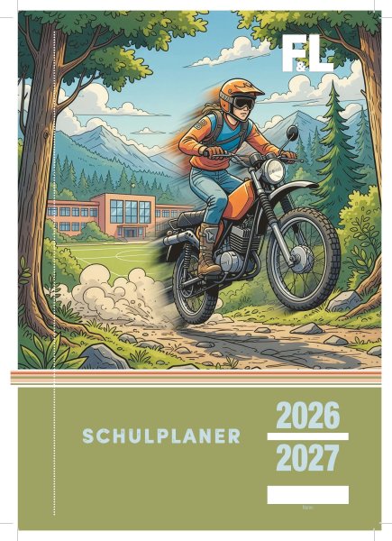 F&L Gymnasial- und Schulplaner 2026/2027 - DER BESTE - Motiv Enduro