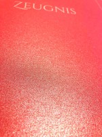 Premium Zeugnis-Überreichungsmappe rot metallic mit Silberdruck  - stilvoll und hochwertig mit Eindruck