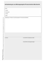 Aufnahmebogen zum Bildungsangebot Praxisorientierte...