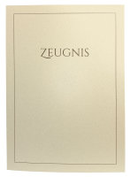 Premium Zeugnis-Überreichungsmappe elfenbein metallic + Druck braun