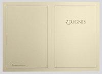 Premium Zeugnis-Überreichungsmappe elfenbein metallic + Druck braun
