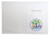 Premium Zeugnis-Überreichungsmappe weiß metallic + individuellem Eindruck