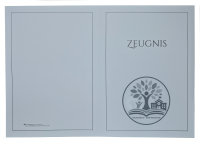 Überreichungs- und Präsentationsmappe pastellblau + individuellem Eindruck