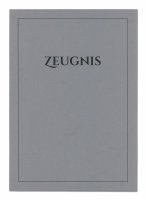 Überreichungsmappe grau, Schwarzdruck: Titel und...