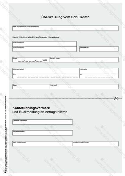 Überweisung vom Schulkonto