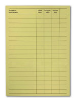 Lernmittel - Bestandskarte, gelb, DIN A6