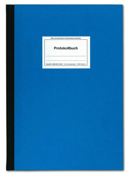 F&L – Protokollbuch DIN A4, blau, kariert