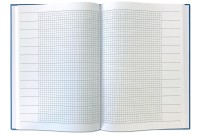 F&L – Protokollbuch DIN A4, blau, kariert