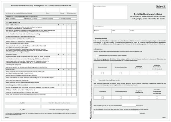Anlage 1b "Schullaufbahnempfehlung" Sachsen-Anhalt