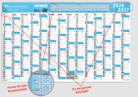 Schuljahres - Wandkalender XXL für das Schuljahr 2026/2027