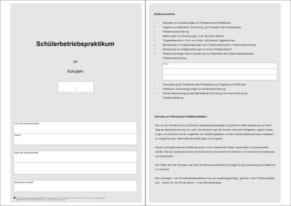 Schülerbetriebspraktikum, Block zur Dokumentation, Schuljahr 9, DIN A4, Sachsen-Anhalt