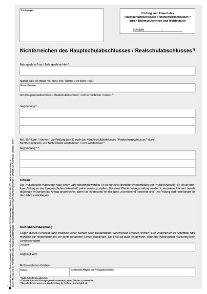 Nichterreichen HSA RSA