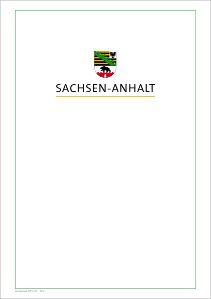 Blatt für Zeugnisdruck, Wappen mittig, Rahmen auf Vorder- und Rückseite