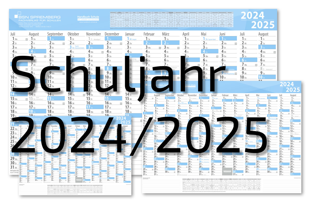 Schuljahres Wandkalender XXL fuer das Schuljahr 2024/2025 DIN A4